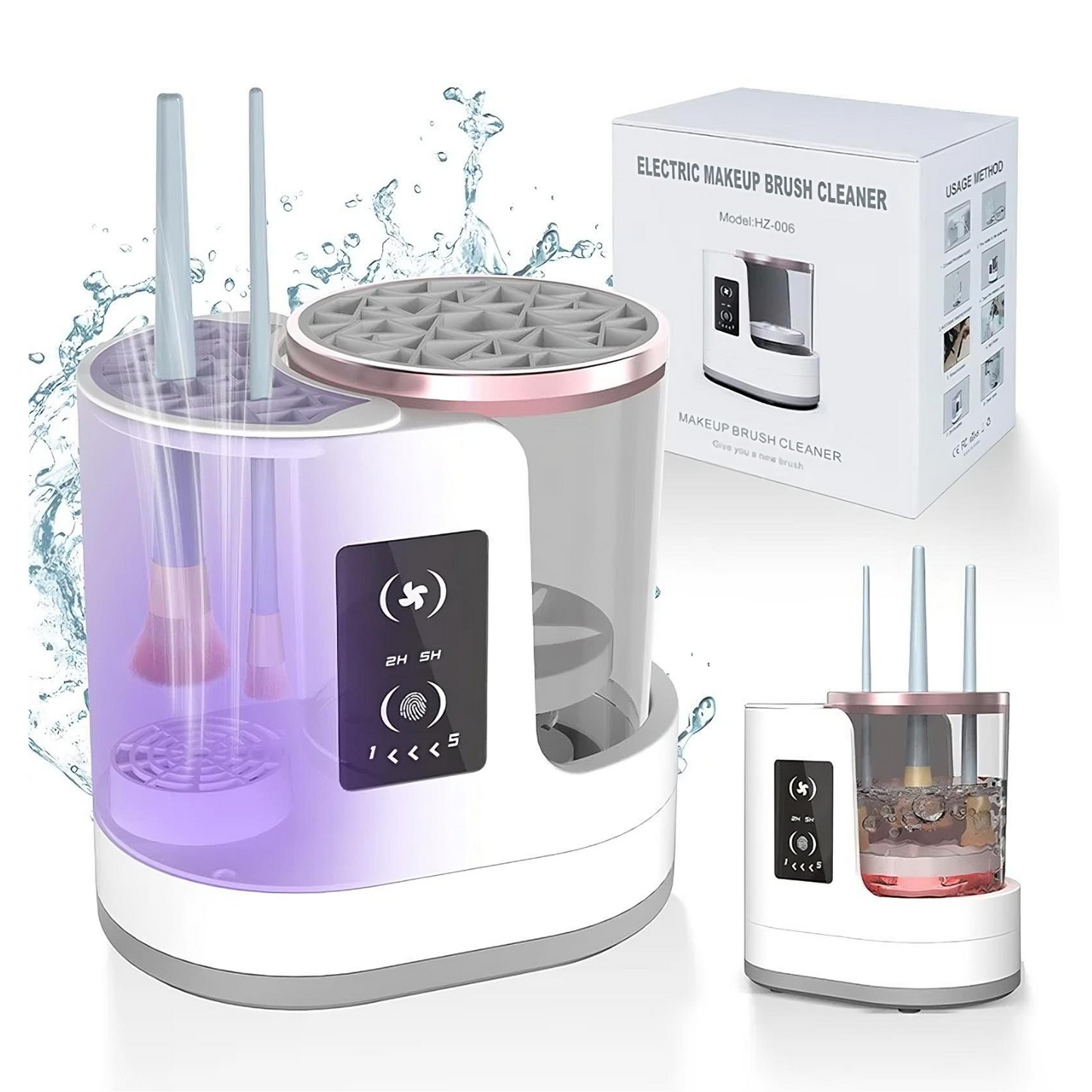 3-in-1 Electric Makeup Brush Cleaner – Clean, Dry & Organize in Minutes