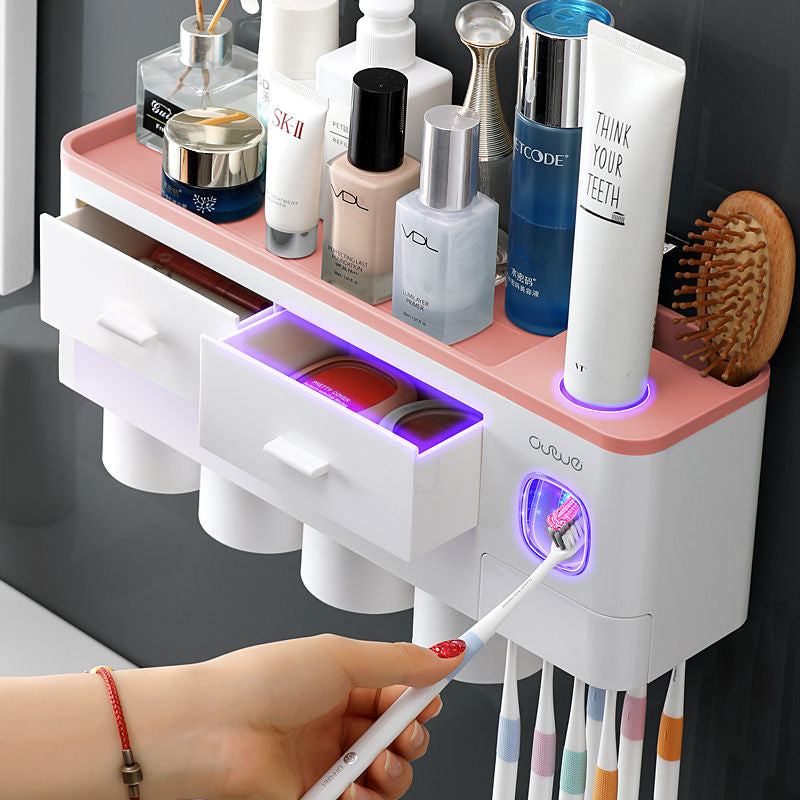Bathroom Organizer Set Toothbrush Cup Holder