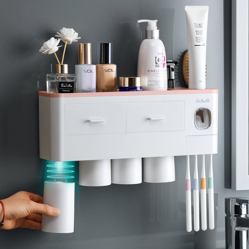 Bathroom Organizer Set Toothbrush Cup Holder